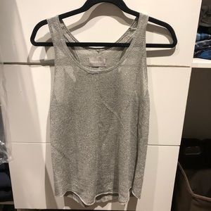 Zadig and Voltaire silver crochet tank